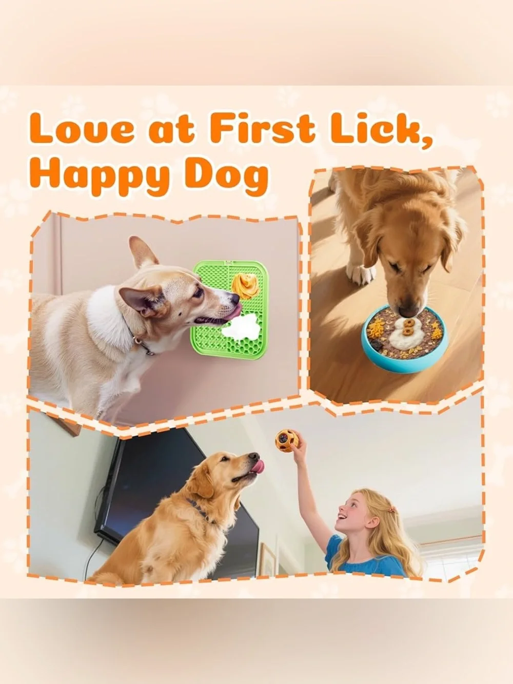 6 Piece Dog Enrichment Toys Set Lick Mat Treat Ball Slow Feeder Puzzle Bowl